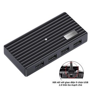 JONSBO | JONSBO H4 4-in-1 USB 2.0 Hub Bộ Chia Bo Mạch Chủ 1-to-4 Bộ Điều Khiển RGB Cho Bộ Mở Rộng Vỏ PC Với Đầu Nối 9PIN
