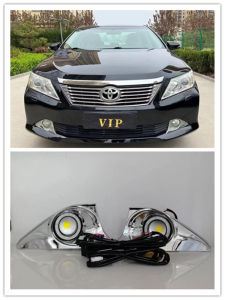 LED Fog Lights Assembly For Toyota Camry  2012 2013 2014    Front Bumper Fog lamp Replacement Angel Eye Daylight Accessories Kit