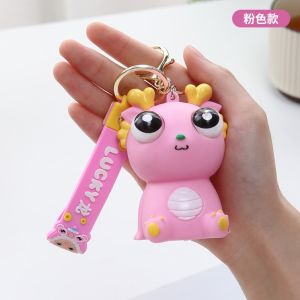Cute Big Eyed Dragon Squishy Toy - Pop Eyes Fidget Keychain for Stress Relief Sensory Toy for Adults Anxiety Relief Gift