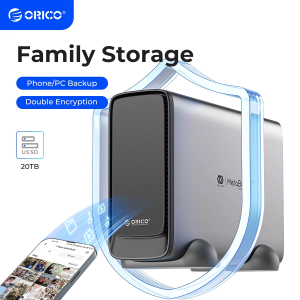 ORICO-Mini Metal Box for Personal Storage Type-C Network Attached Storage Automatic Backup Remote Access Diskless NAS 3.5"