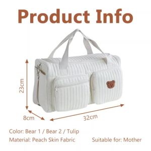 HamshMoc Mom Travel Bag Portable Tote Bag With Wide Handle Large Opening For Baby Items Storage And Organization