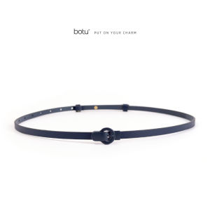 เข็มขัดหนังแท้ Botu สำหรับผู้หญิง รุ่นสีดำ รุ่นสีน้ำเงินเข้ม เข็มขัดตกแต่ง เข็มขัดหนังวัวชั้นบน เข็มขัดหนังแท้ สำหรับผู้หญิง