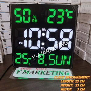 (2301) Square Clear Digit Digital alarm Clock Wall Hang And Display Stand