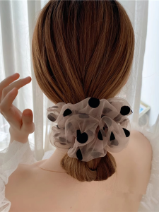 Elegant Large Polka Dot Otago Scarf Hair Ties Womens Hair Bands Headbands Hair Accessories Vintage Gauze Hair Bands