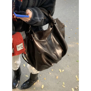 Retro Satchel Large Capacity Bag Female 2024 New Arrival Tide South Korea Niche Style Tote Bag Minimalist Crossbody Bag Commuter Bag