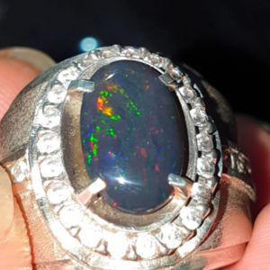 Batu kalimaya black opal solid opaque asli banten