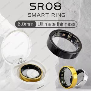 Stainless Steel Smart Ring Fitness Tracker Charging Box Heart Rate Blood Oxygen Monitor SmartRing Lightweight Smart Finger Ring