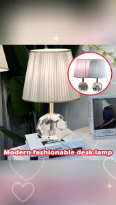 Modern Fashionable Crystal Table Lamp For Girls Bedroom Warm Bedside Living Room Eye Protection
