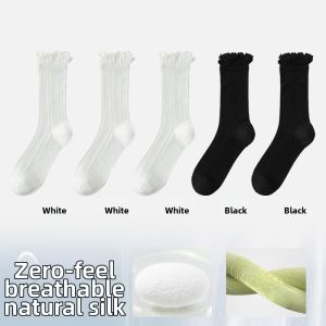FENGTING | Mulberry Silk Lace Trimmed Lightweight Summer Socks