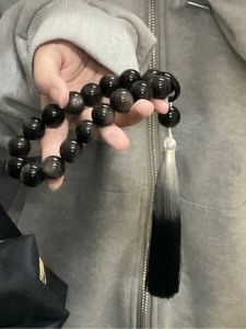 Natural Black Silver Obsidian Handheld Five Elements Hydrating Lion Xi Wang Ma Jiu Bracelet Original Design Crystal Fashion Jewelry