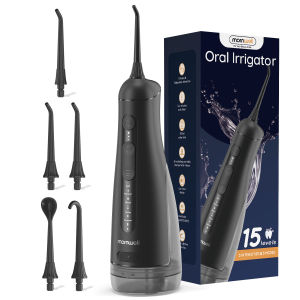 Mornwell | Mornwell Oral Irrigator with 5 Jet Tips  5 Cleaning Modes of 3 water pressure  300ml Water Tank IPX7 Waterproof Water Flosser