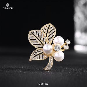 Ghim cài áo nữ Eleanor Accessories trâm cài đính đá hình bông hoa ngọc trai nhân tạo phụ kiện thời trang 4832
