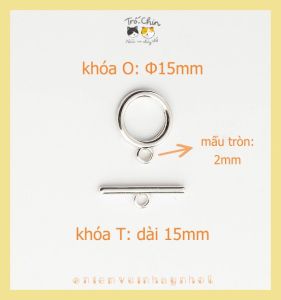 Chốt khóa OT - phụ kiện nguyên liệu handmade hợp kim size 15mm nhiều mẫu