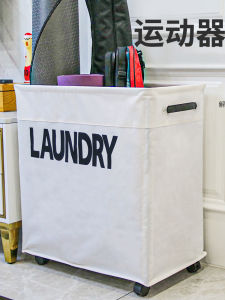 Large Capacity Foldable Dirty Clothes Hamper with Wheels Yoga Mat Clothing Storage Basket Nordic Style Home Use Utility Basket