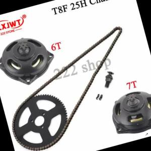 25h/T8F Chain Kit for 49cc Mini Pocket Bike 2 Stroke Mini Moto Pocket Bike ATV Quad Chain Wheel Chain Disk Small Flywheel