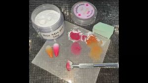 Kẹp mút dặm ombre kẹp giữ phụ kiện