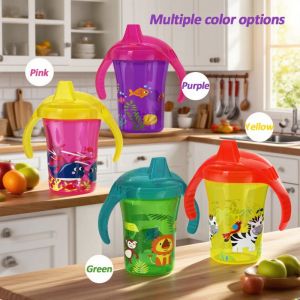 【1-3 Days Delivery】260ml Baby Sippy Cup Portable Handle Leak-proof Duck Beak Cartoon Toddler Water Cup