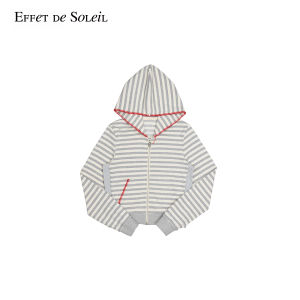 Striped Color Blocking Hoodie Sweater Jacket