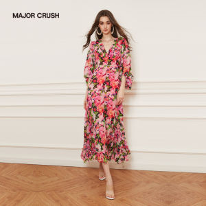 Original French Style Loose Elegant Midi Printed Dress