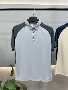 Mens Summer Breathable Quick Dry Polo Shirt Short Sleeve Flip Collar Outdoor Sports Moisture Wicking Color Block Fashion Casual