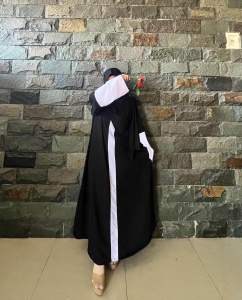 (FREE ONGKIR ) Gamis Abaya polos Wanita Muslimah Kekinian bahan wolfis mix wollycrapre