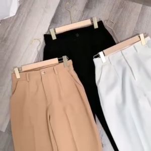 Quần Vải Nữ Công Sở Dáng Baggy Ống Đứng Kiểu Mới  Quần Tây Nữ Lưng Cao