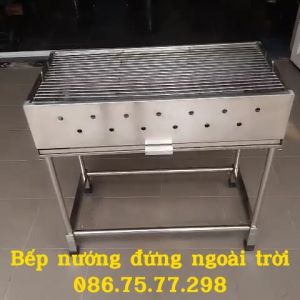 Bếp nướng BBQ đứng ngoài trơi bếp nướng than hoa vỉa hè bếp nướn thịt quán ăn bếp nướng inox chân cao