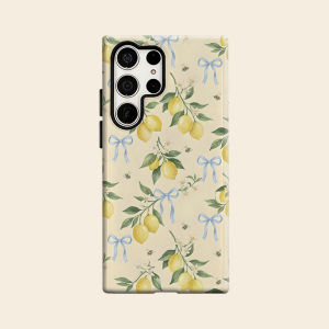 Lemon Bow Luxury Fashion Full Lens Protective Case for Samsung Galaxy S26 S25 S24 A56 A36 Plus Ultra