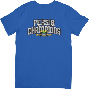 Kaos Persib Bandung Champions 2025 Cotton Knitto - T-Shirt Bola DTF Printing Pria Wanita