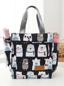 Cartoon Tote Going out Casual Womens Bag Work Hand Bag with Baby Mummy Bag Carrying Lunch Bag Lunch Box Bag Lunch Bag