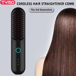 ⚡Spot quick delivery⚡TYMO PORTA Cordless Hair Straightener Brush Mini Portable with USB Rechargeable Negative Ion Hair Tools (Authentic)
