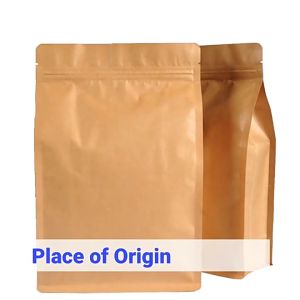 (50 Pcs) Standing Pouch Flat Bottom Kraft Non Window 16 x 26 | Kemasan Kopi Snack | Kemasa Paper Ziplock Non Windows