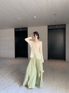 Iceollox Loose Wide Leg Casual Pants for Women Elegant Long Trousers Spring 2025 High Waist Thinming Effect Casual Wear