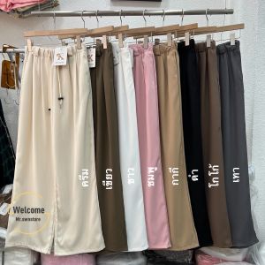 🔥9091# งานรุ่นฮิตกางเกงขายาวพร้อมเชือกผูกเอว งานยางยืดเอวสม็อค ยืดได้เยอะๆมาก เป็นงานป้าย🔥