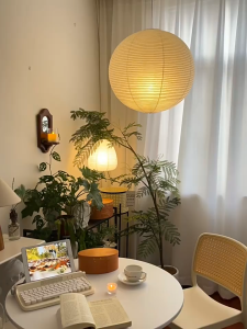 Japanese  Fabric Lantern Pendant Light Minimalist Kitchen Bar Counter Chandelier Ceiling Lights Cafe Decorative Hanging Light Bedroom Bedside Droplights Modern Dining Light Creative Lampu  Gantung 吊灯