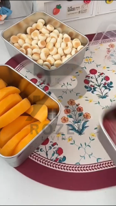 ROZEL Toples Stainless Penutup Katup Udara / Tempat Penyimpanan Makanan Bahan Stainless Berkualitas Tinggi / Wadah Makanan Sayuran Buahan Multifungsi / Kotak Bekal Berkualitas Dengan Tutup / Foodbox High Quality