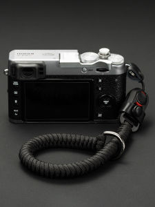 สายรัดข้อมือกล้องแบบปลดเร็วแบบสั้น สายคล้อง Universal Fast Mount Buckle เชือกทอฝาครอบป้องกันย้อนยุค หนัง สำหรับ Fujifilm X100V Sony GR3 Ricoh Leica PD Anti Scratch