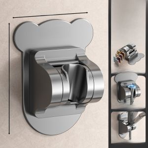 No Drilling Shower Head Holder Bathroom Shower Spray Bracket Adjustable Lotus Head Fixed Base Stand Accessories Ats-725