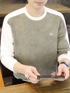 HENGYUANXIANG | Loose Long Sleeve Round Neck Sweatshirt For Men Spring Autumn New Style Comfortable Base Layer Shirt Fashionable Urban Cotton Polyester Blend