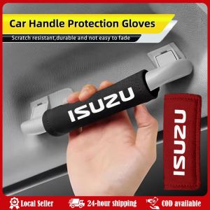 1/4PCS Anti Slip Car Roof Armrest Car Suede Handle Covers 1/4PCS For ISUZU Car Roof Pull Gloves Door Handle Protector Anti Slip Suede Car Armrest Auto Interior Supply For ISUZU