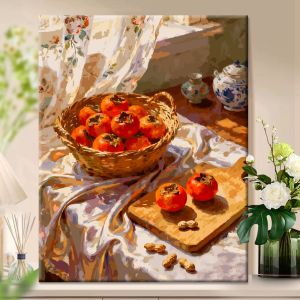 KAYOU | Bộ Tranh Tô Màu Theo Số DIY Hoa Quả Và Hoa Dành Cho Người Lớn Tranh Sơn Dầu Vẽ Tay Trên Vải Bố Bộ Đồ Chơi Tô Màu Theo Số Tranh Ghép Số Nghệ Thuật