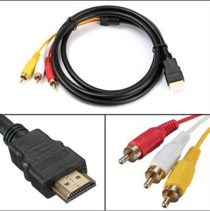HDMI Male to 3 RCA Cable Video Adapter AC Electronic AV Component HDTV Audio Converter 1.5M