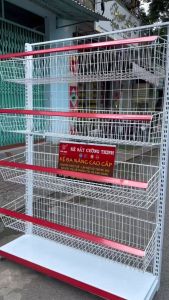 Kệ Siêu Thị Đa Năng (Cao 1M8 X Dài 1M2 ) Kệ Đơn Kết Hợp Rổ Mỳ 3in1