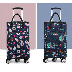 รถเข็นซื้อของแบบพับได้ น้ำหนักเบา ทนทานต่อการล้างด้วยน้ำ ใช้งานได้หลากหลาย พร้อมล้อแบบอเนกประสงค์และยาง TPE