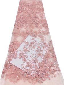 OLEVO | Luxury African Beaded Lace Fabric Sequins High-Quality French Tulle Nigerian Bridal 2026 Embroidery for Womens Wedding Sewing