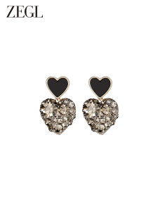 zengliu | Black Heart Earrings for Women