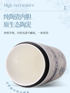 Modern Minimalist Ceramic Inner Barrel Insulated Mug for Men And Women Students Fashion Personal Coffee Cup High Aesthetic Value Flip Cover Self-Contained Rope Water Cup