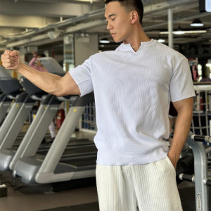 JSGJ | Men V-Neck Training T-shirt Quick-Dry Loose Fit