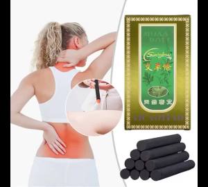 10Pcs/Box Smokeless Moxa Stick Wild Artemisia Argy Wormwood Mugwort Rolls Moxibustion Heating Acupuntura Massage Health Care