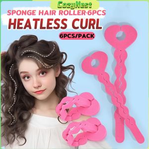 C.N 6pcs per Pack Bendable Hair Curler Rods Curl Flexible Soft Sponge Hair Roller Tool
